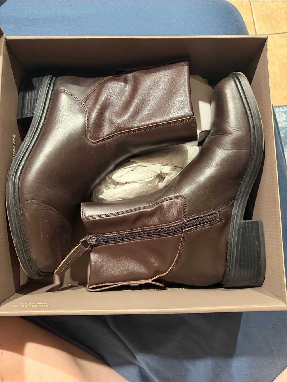 Franco Sarto Dark Brown Leather Chukka Boots with Side Zip
